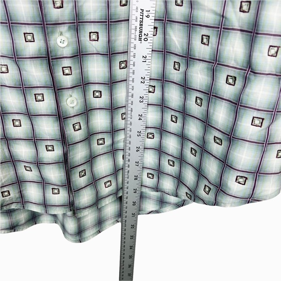Robert Graham Long Sleeve Shirt Check Print‎ Green Purple Men’s Size Large - Picture 7 of 8
